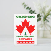Vacation Camp Postcard Canada Maple Leaf Zelt PC Postkarte (Stehend Vorderseite)