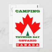 Vacation Camp Postcard Canada Maple Leaf Zelt PC Postkarte (Vorne/Hinten)