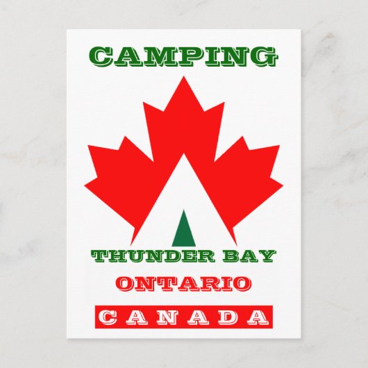 Vacation Camp Postcard Canada Maple Leaf Zelt PC Postkarte (Vorderseite)