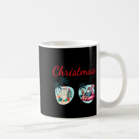 Vacation Christmas In June Sungles Santa Flamingo Kaffeetasse (Rechts)