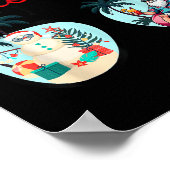 Vacation Christmas In June Sungles Santa Flamingo Poster (Ecke)