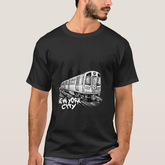 Vacation Clip Art New Yorker City U-Bahn Backgr T-Shirt (Vorderseite)