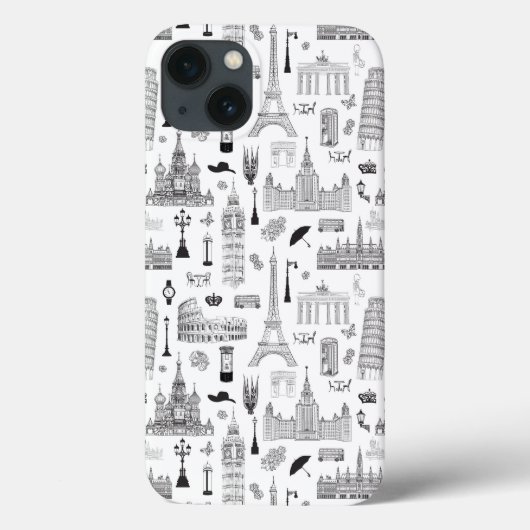 Vacation in Europe Pattern Case-Mate iPhone Hülle (Rückseite)