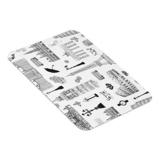 Vacation in Europe Pattern Magnet (Rechte Seite)