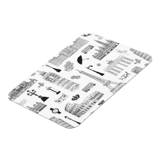 Vacation in Europe Pattern Magnet (Linke Seite)