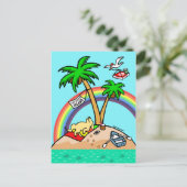 Vacation Island Yellow Labrador Postcard Postkarte (Stehend Vorderseite)