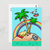Vacation Island Yellow Labrador Postcard Postkarte (Vorne/Hinten)