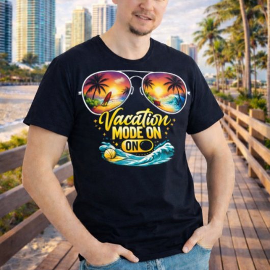 Vacation Mode On Feels Like Ocean Sunset Dark Tee