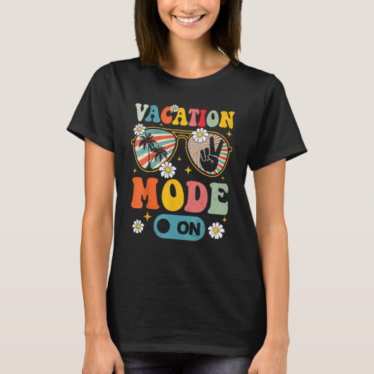 Vacation Mode On Summer  Beach Sunglasses Palm Tre T-Shirt (Vorderseite)