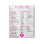 Vacation Packing List, Personalized Globe Monogram Notizblock (Rotiert)