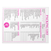 Vacation Packing List, Personalized Globe Monogram Notizblock (Vorderseite)