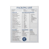 Vacation Packing List, Personalized Globe Monogram Notizblock (Rotiert)