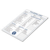 Vacation Packing List, Personalized Globe Monogram Notizblock (angewinkelt)