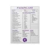 Vacation Packing List, Personalized Globe Monogram Notizblock (Rotiert)