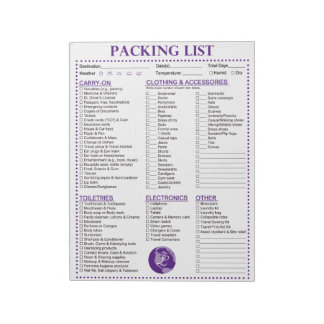 Vacation Packing List, Personalized Globe Monogram Notizblock