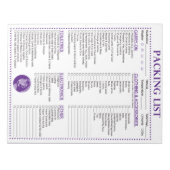 Vacation Packing List, Personalized Globe Monogram Notizblock (Vorderseite)