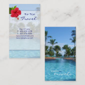 Vacation Palm Tree Hibiskus Business Card Visitenkarte (Vorne/Hinten)