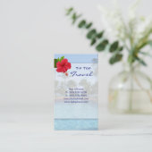 Vacation Palm Tree Hibiskus Business Card Visitenkarte (Stehend Vorderseite)