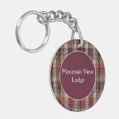 Vacation Rental custom Keychain Gingham Pattern Schlüsselanhänger (Vorderseite links)