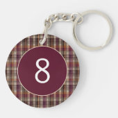 Vacation Rental custom Keychain Gingham Pattern Schlüsselanhänger (Rückseite)