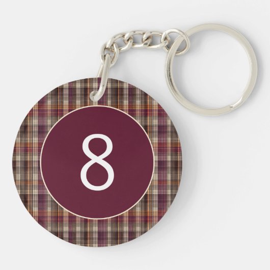 Vacation Rental custom Keychain Gingham Pattern Schlüsselanhänger (Rückseite)