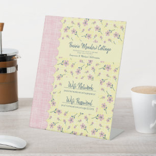 Vacation Rental Guest WIFI Passwort Vintag floral Sockelschild