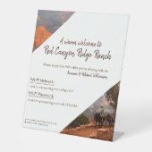 Vacation Rental Guest WIFI & Welcome Custom Foto Sockelschild (Vorderseite)