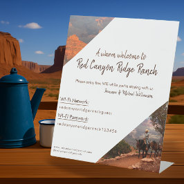 Vacation Rental Guest WIFI & Welcome Custom Foto Sockelschild