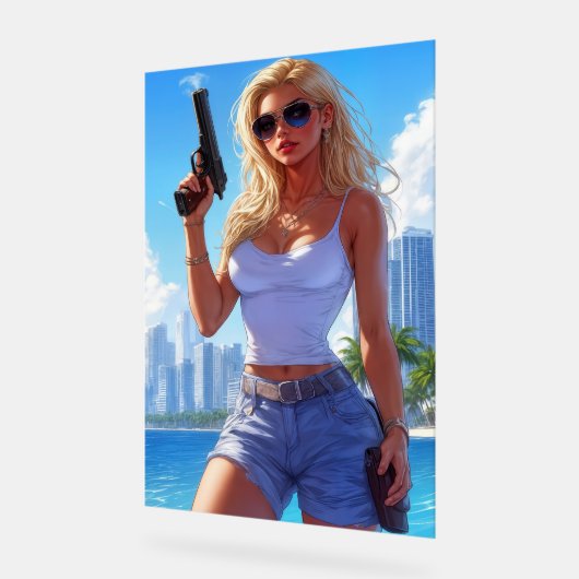 Vacation’s Over – Back from the Beach, Locked and  Acrylschild (Winkel)