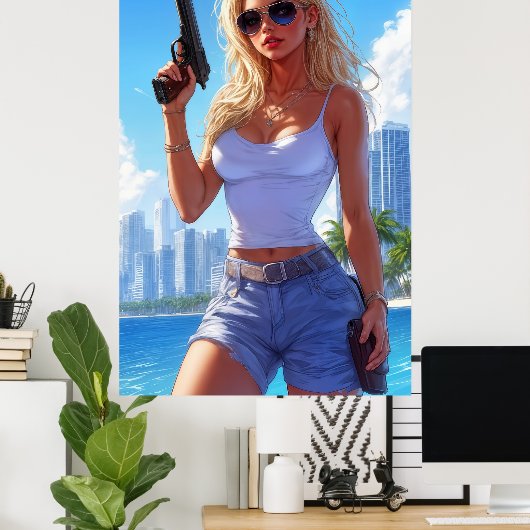 Vacation’s Over – Back from the Beach, Locked and  Poster (Heimbüro)