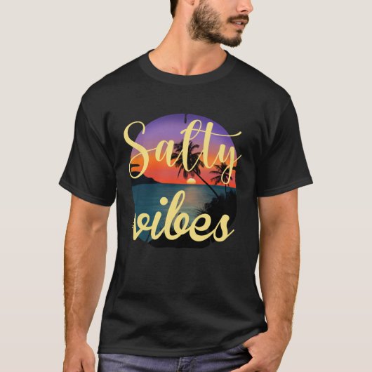 Vacation Salty Vibes Relaxing Beach Sunset For Sum T-Shirt (Vorderseite)