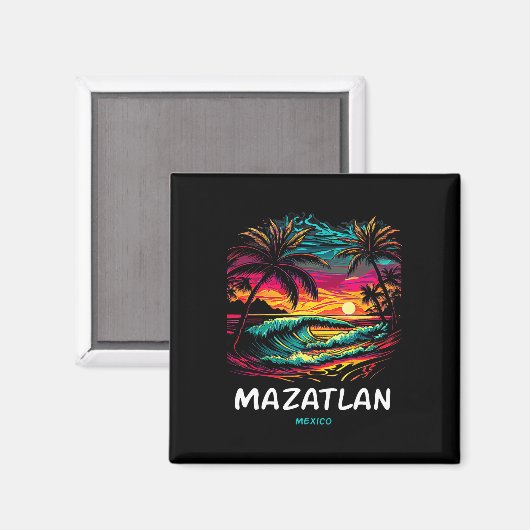 Vacation Souvenir Palm Tree Mazatlan  Magnet (Vorderseite/Rückseite)