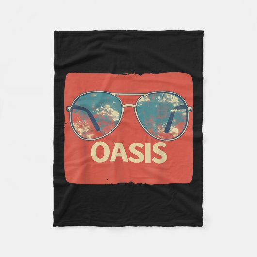 Vacation Sungles With Cool Oasis Statement  Fleecedecke (Vorderseite)