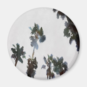Vacation Tropical Palms Artistic Watercolor Magnet