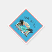 Vacation Vibes Ocean Waves Rainbow Palm Tree Serviette (Ecke)