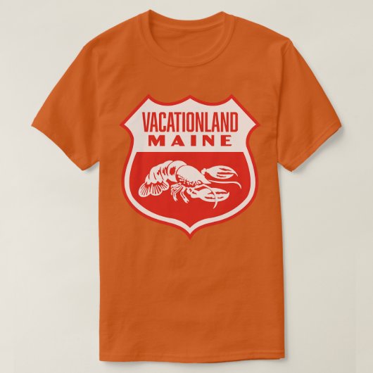 Vacationland Maine Retro Shield White T-Shirt (Design vorne)
