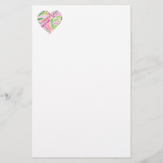 Vacationsbezogene Wörter Briefpapier (Vorderseite)