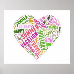Vacationsbezogene Wörter Poster