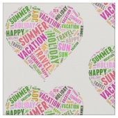 Vacationsbezogene Wörter Stoff (Nahaufnahme)