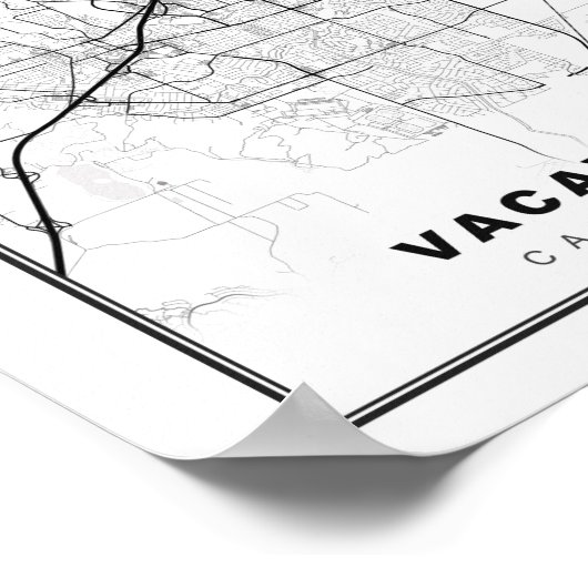 Vacaville Karte Poster (Ecke)