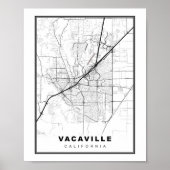 Vacaville Karte Poster (Vorne)