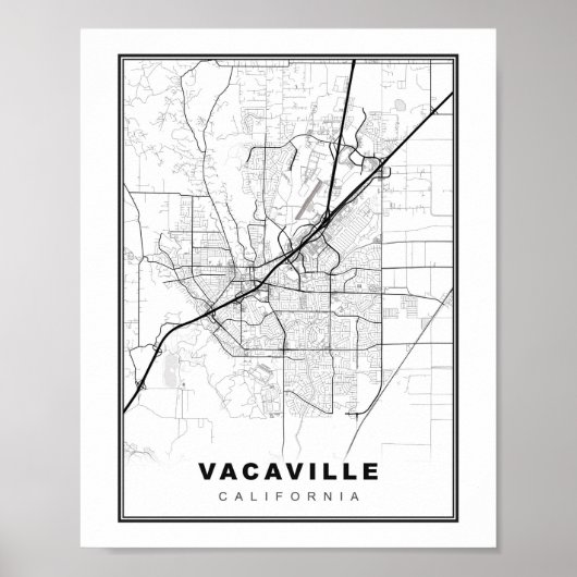 Vacaville Karte Poster (Vorne)