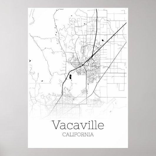 Vacaville Map - Kalifornien - Stadtplan Poster (Vorne)