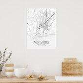 Vacaville Map - Kalifornien - Stadtplan Poster (Küche)