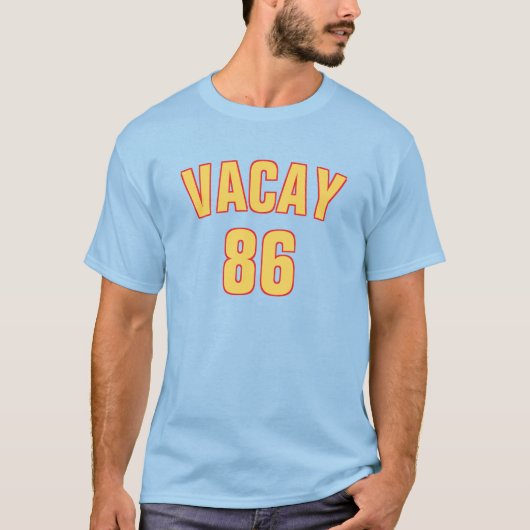 Vacay 86 Gelbe Sommerferien Spiel Grumps Meme T-Shirt (Vorderseite)