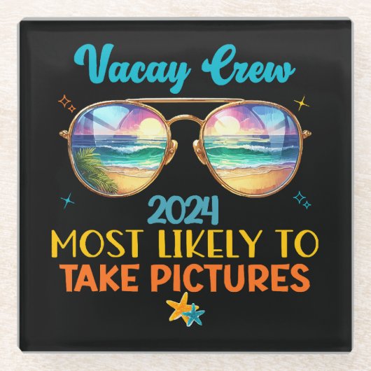 Vacay Crew 2024 Glasuntersetzer (Vorderseite)