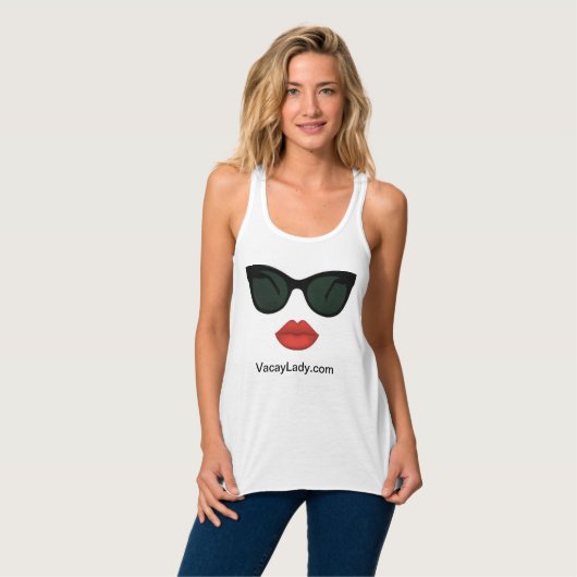 Vacay Ladys Red Lips Tank Top (Vorderseite Vollansicht)