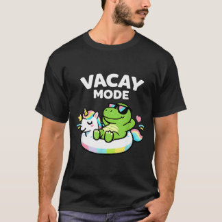 Vacay Mode Cute Dinosaur Unicorn Float Vacation T-Shirt