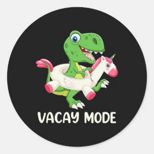 Vacay Mode Family Beach Urlaub Niedlicher Dinosaur Runder Aufkleber