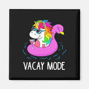 Vacay Mode Niedlich Unicorn Familienurlaub Geschen Magnet